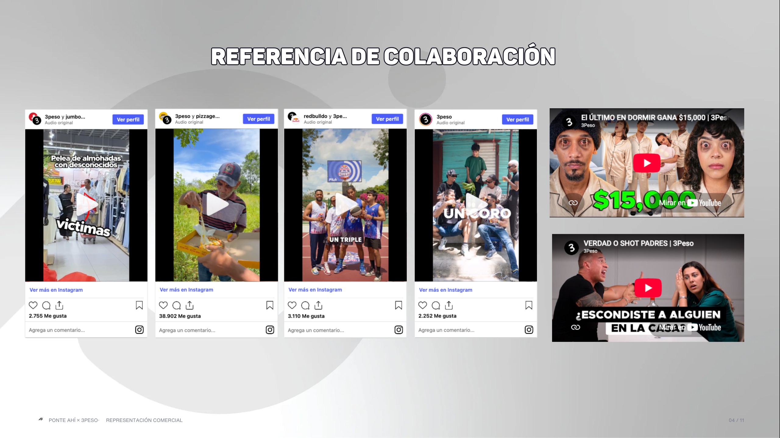 Referencia de colaboración: reels y videos con marcas.