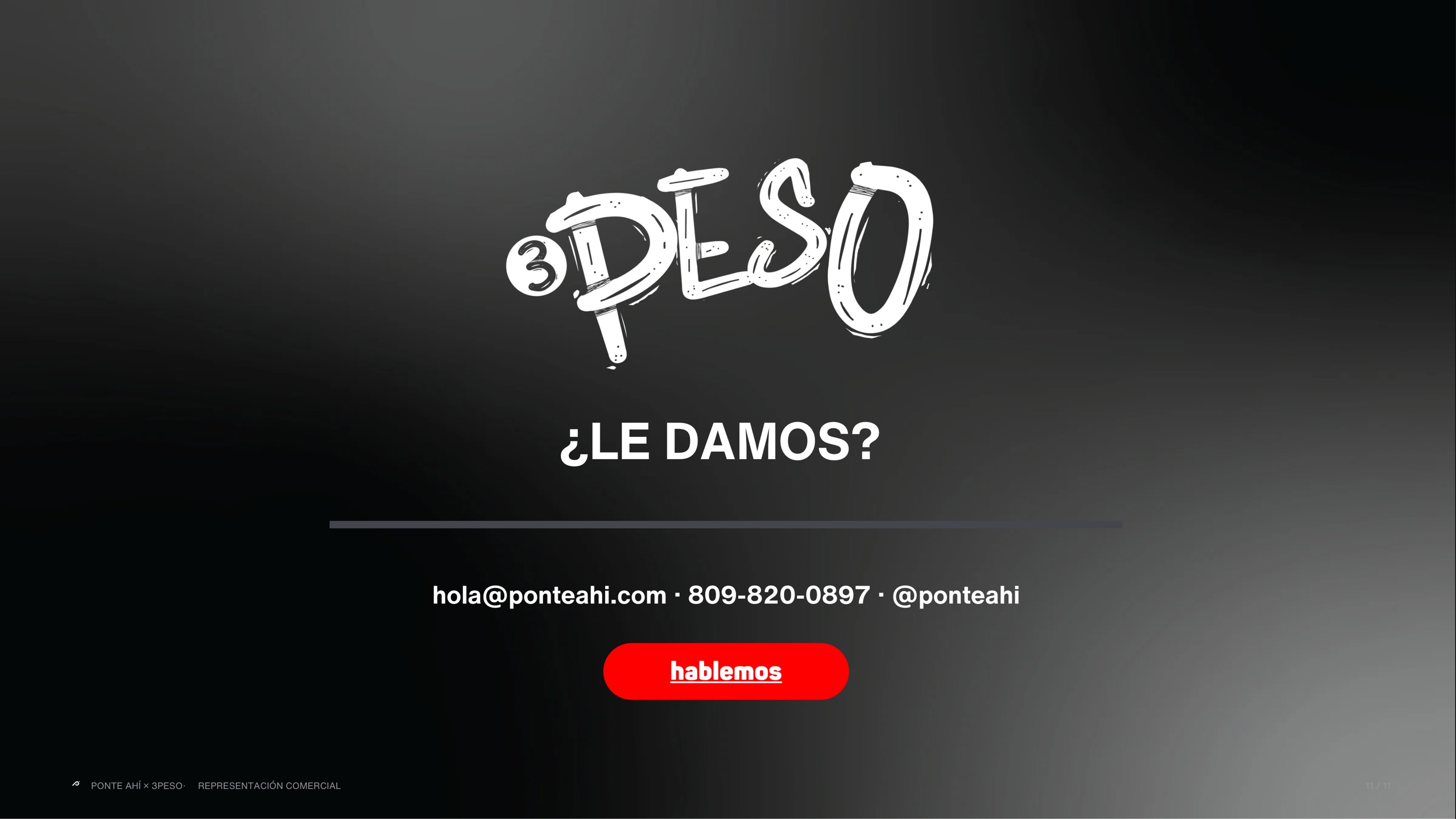 ¿Le damos? Contacto: hola@ponteahi.com · 809-820-0897 · @ponteahi.